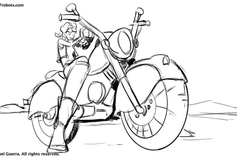 Doodle: Motorcycle Chica