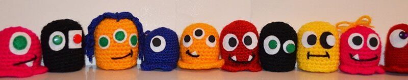 Amigurumi Baby Monsters. Design by CraftyisCool