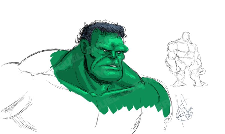 incredible hulk outline