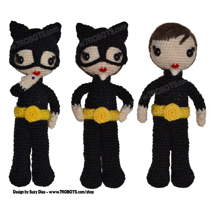 #CatWoman #Amigurumi with Removable Mask. Handmade by #SuzyDias