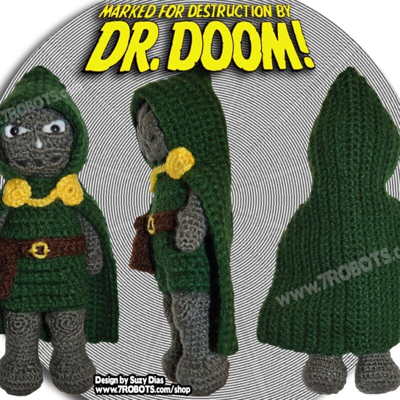 Dr. DOOM Plush Amigurumi. You are DOOMed! By #SuzyDias