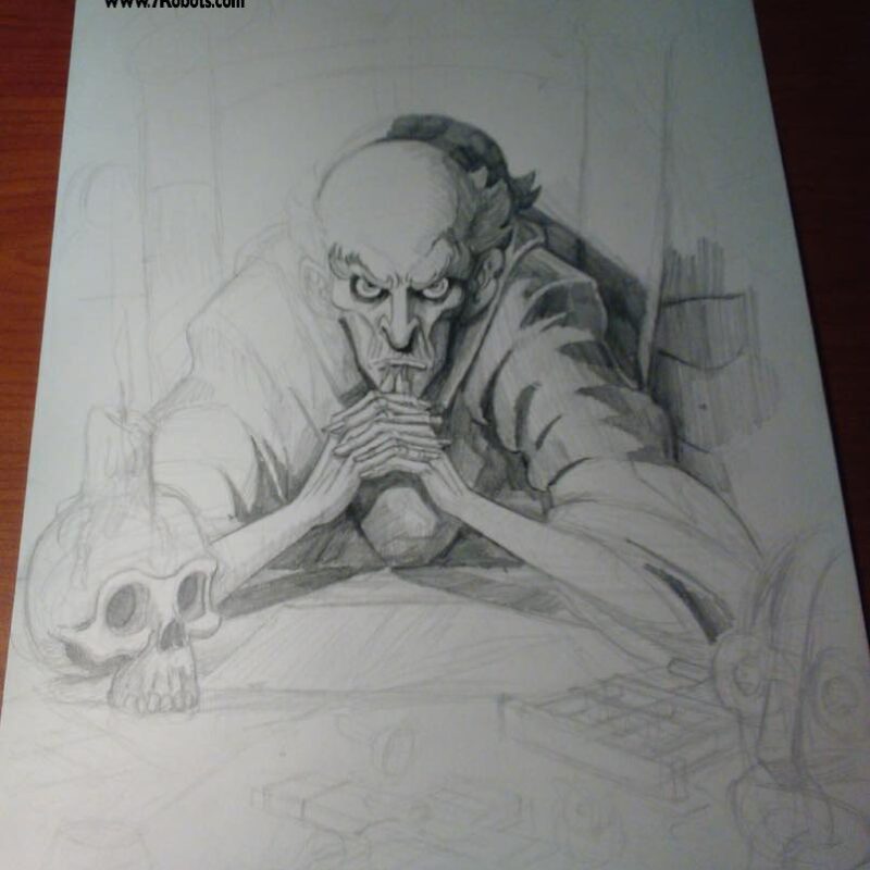 Happy Halloween Illustration in Progress: The Inquisitor