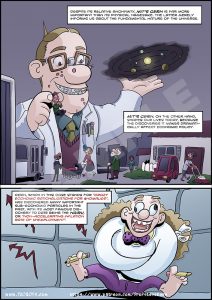 Steve Keen CERN/Ferir comic (update 2). Art by Miguel Guerra.