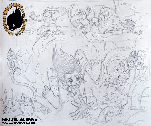 New Wolf Boy pencils by Miguel Guerra