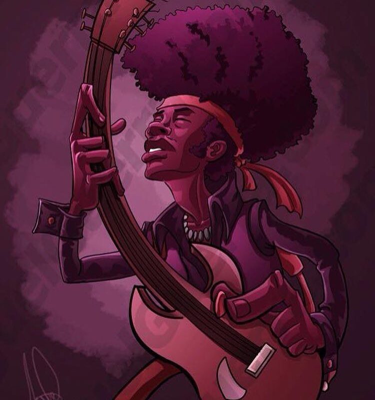 Jimi #Hendrix Tribute Illustration by #MiguelGuerra #miguelguerraartist