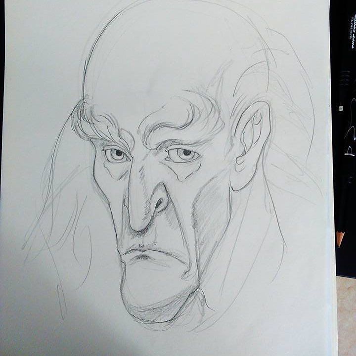 Old Man Sketch by Miguel Guerra