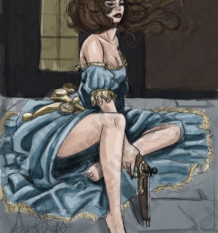 Pistolera Sketch by #MiguelGuerra #wp #miguelguerraartist