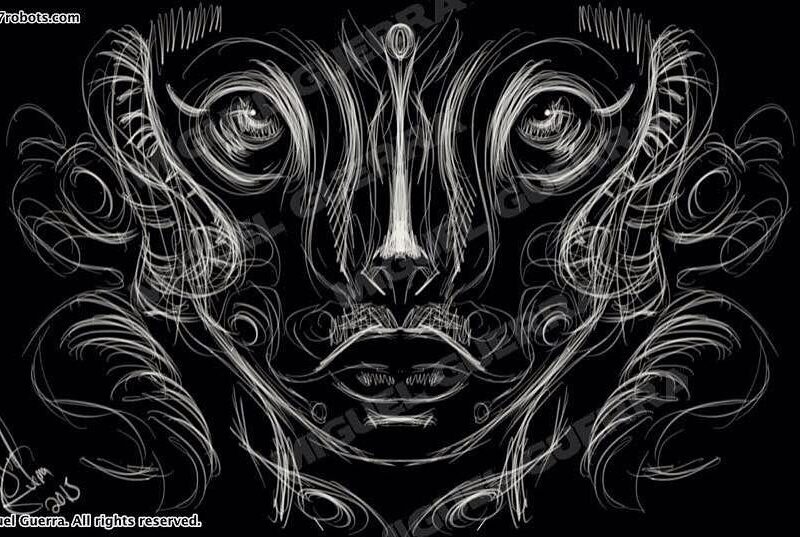 White on black art by Miguel Guerra #wp #miguelguerra #miguelguerraartist