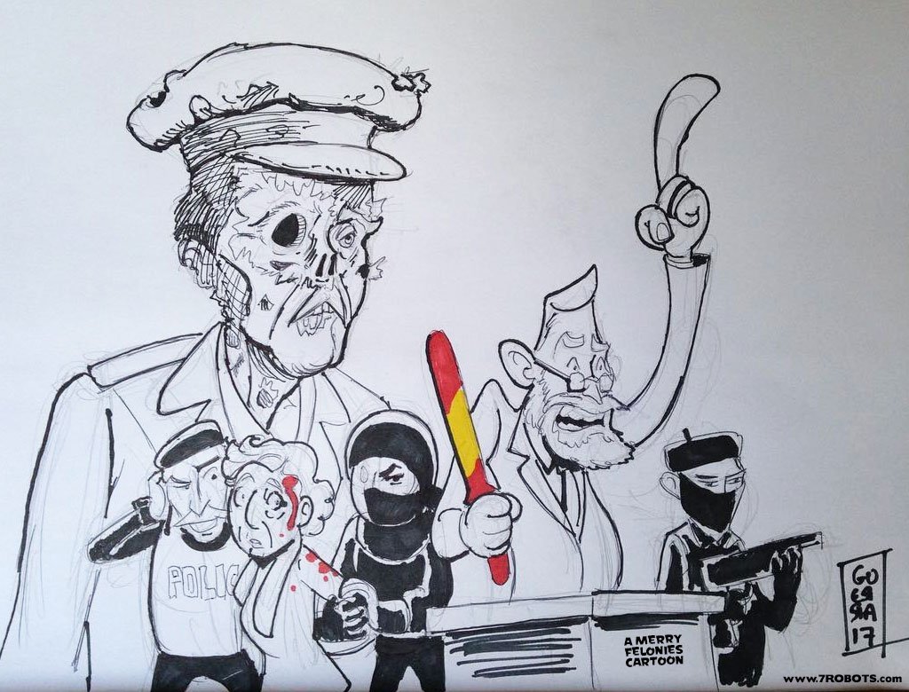 Merry Felonies Cartoon: Spain's Franco the Undead Rise by Miguel Guerra