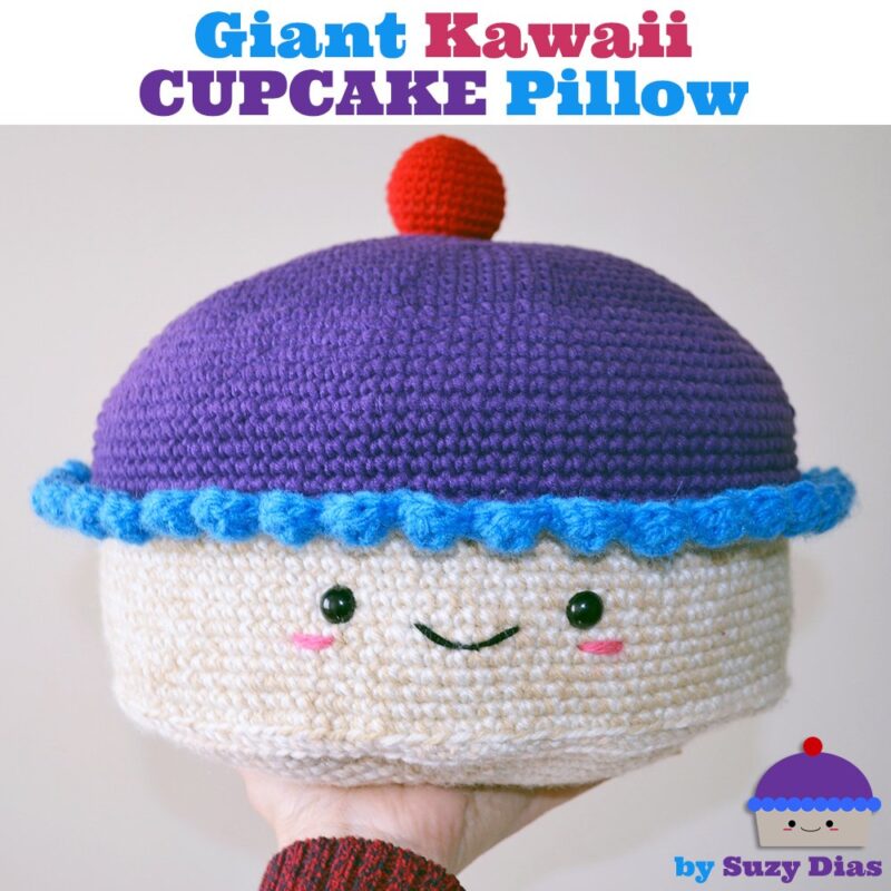 Crochet Cupcake Giant Kawaii Pillow by Suzy Dias