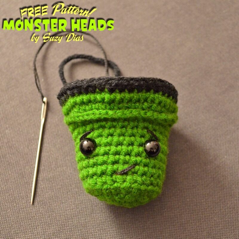 Crochet Frankenstein FREE Pattern by Suzy Dias. From Crochet Monster Heads!