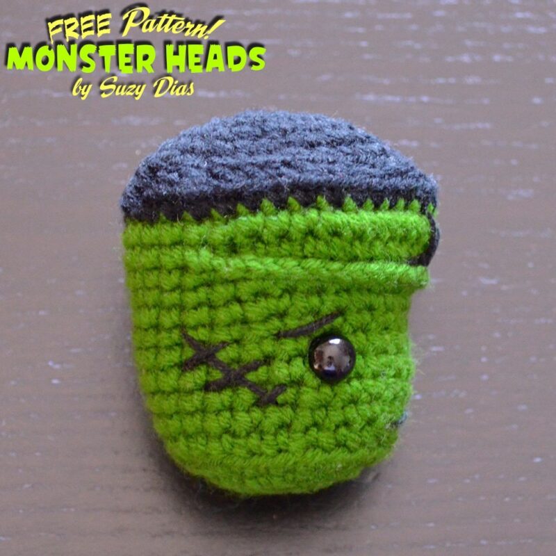 Crochet Frankenstein FREE Pattern by Suzy Dias. From Crochet Monster Heads!