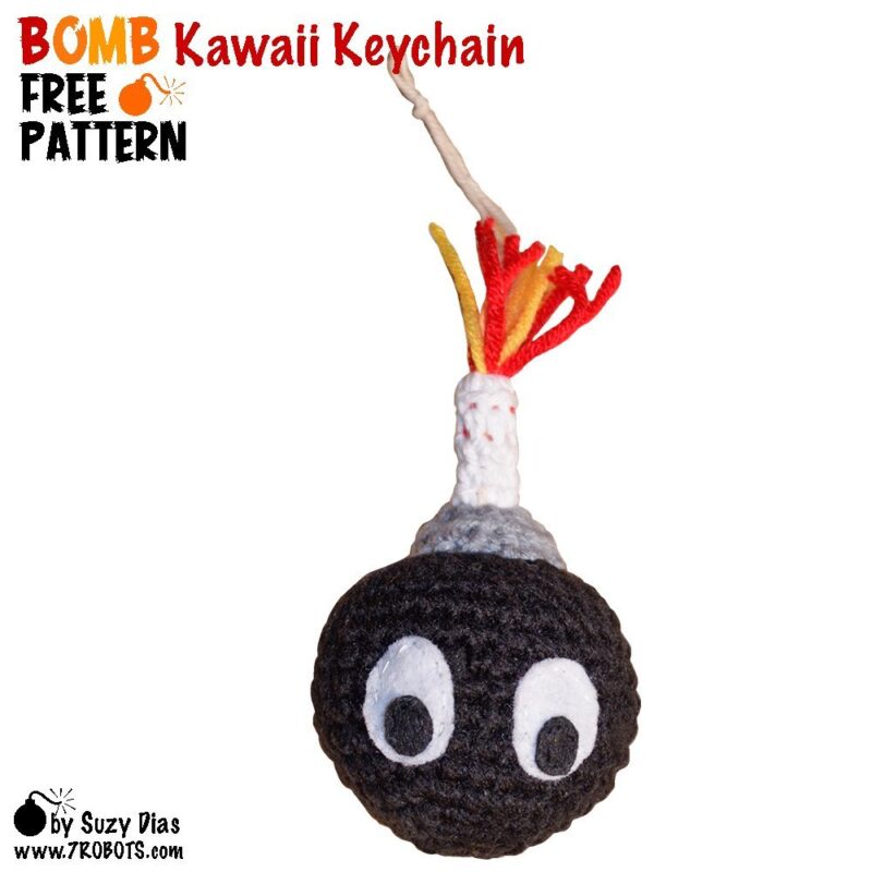 Crochet Bomb Kawai Keychain by Suzy Dias