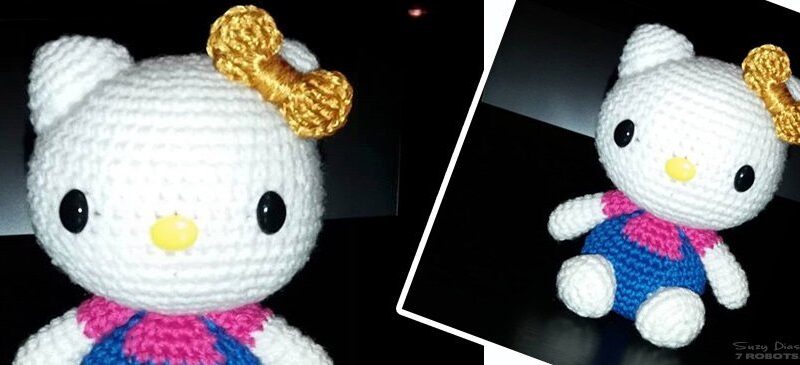 Crochet Hello Kitty Work in Progress by Suzy Dias