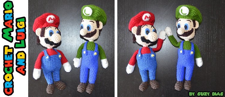 Crochet Super Mario and Luigi by Suzy Dias