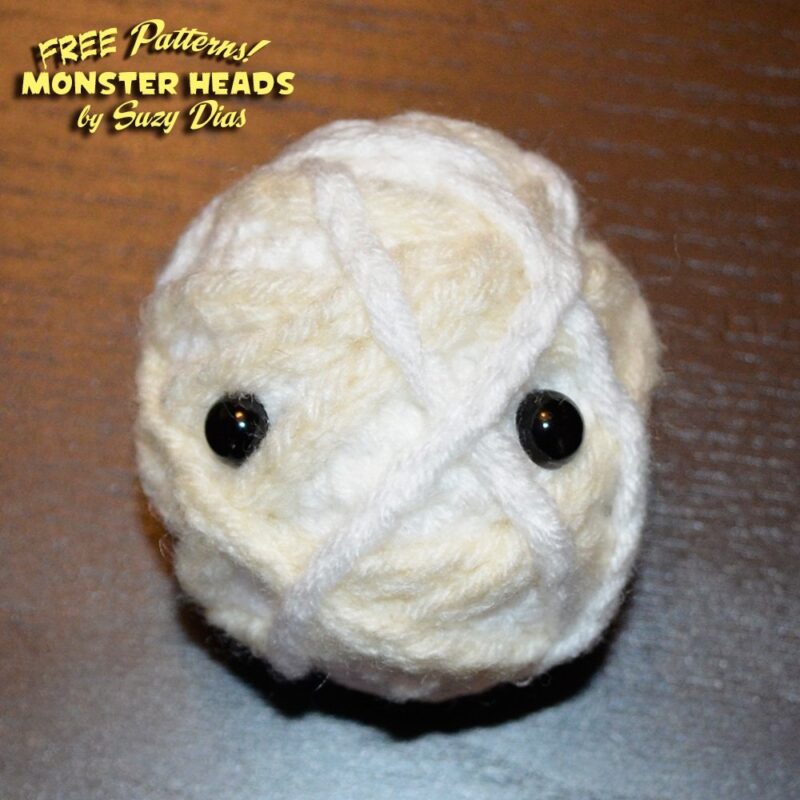 Crochet Mummy FREE Pattern by Suzy Dias. From Crochet Monster Heads!