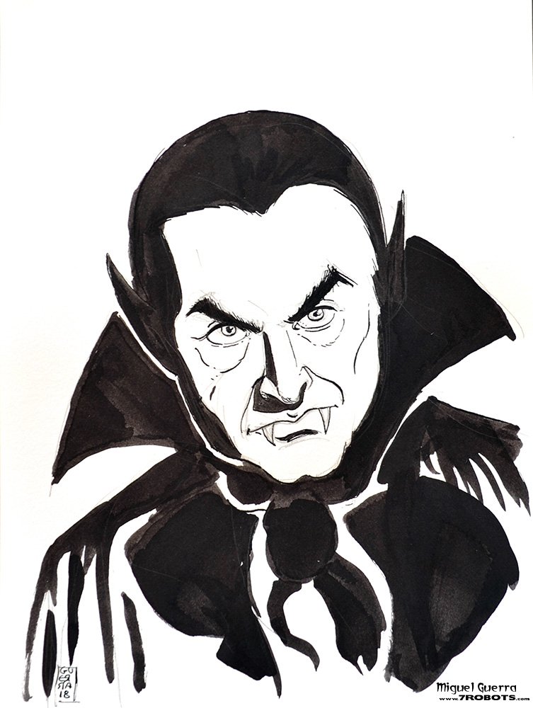 Horror Ink Sketches by Miguel Guerra Dracula Tribute to Bela Lugosi