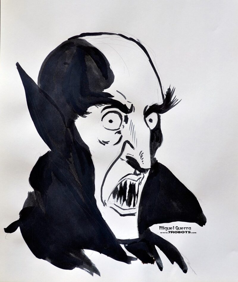 Horror Ink Sketches by Miguel Guerra - Nosferatu