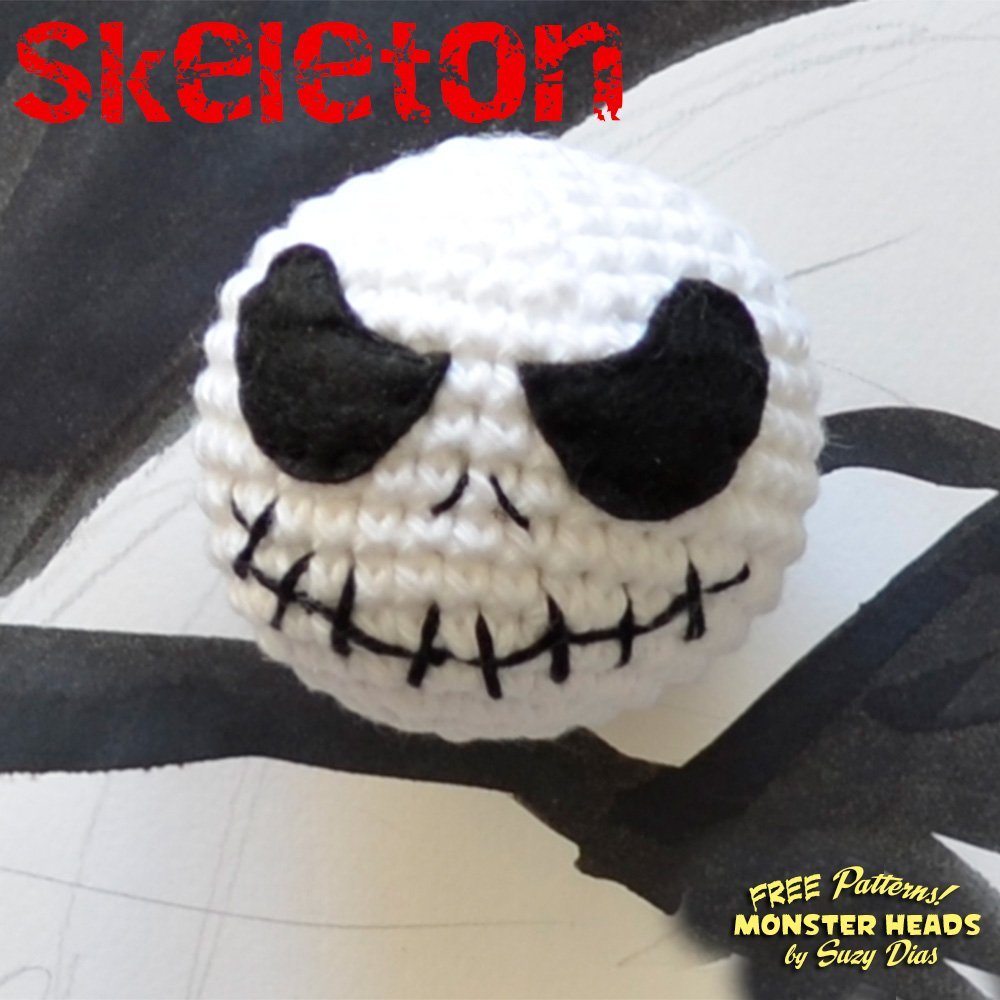 Crochet Skeleton FREE Pattern by Suzy Dias. From Crochet Monster Heads!