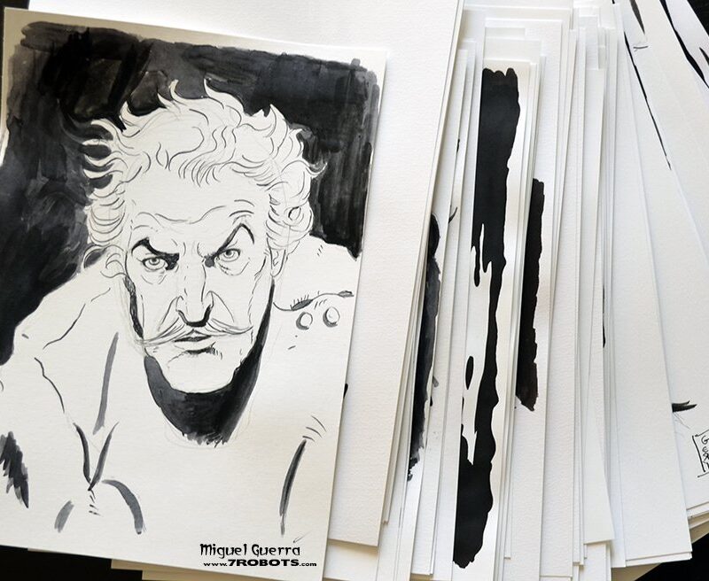 Horror Ink Sketches – Vincent Price the “Master of Menace”