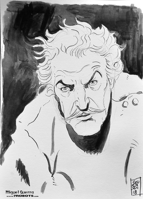 Horror Ink Sketches by Miguel Guerra - Vincent Price