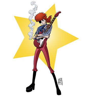 Ziggy Plays Guitar. Designs by Miguel Guerra