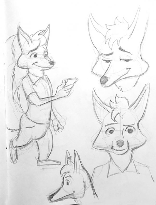 Cartoon Fox Sketches by Miguel Guerra - 7 Robots