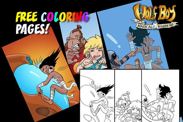FREE Coloring Pages from Wolf Boy and the Magical Warriors