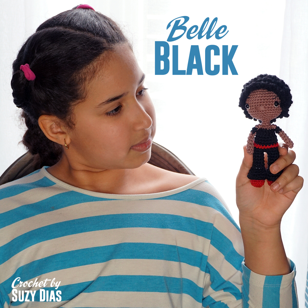 Crochet doll Belle Black by Suzy Dias. Black is beautiful!