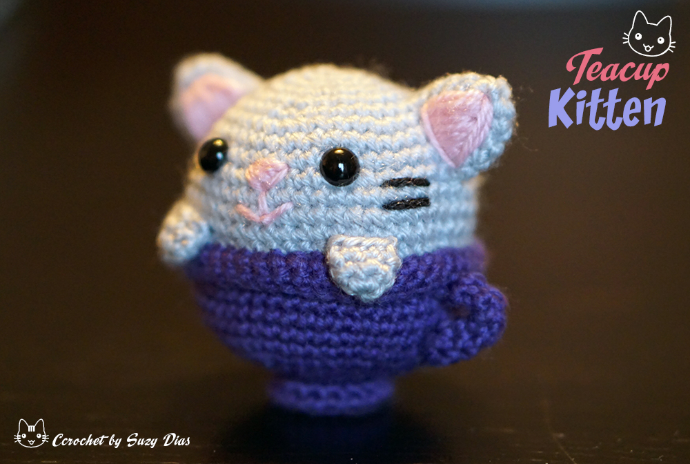 Crochet Cat in a Teacup by Suzy Dias