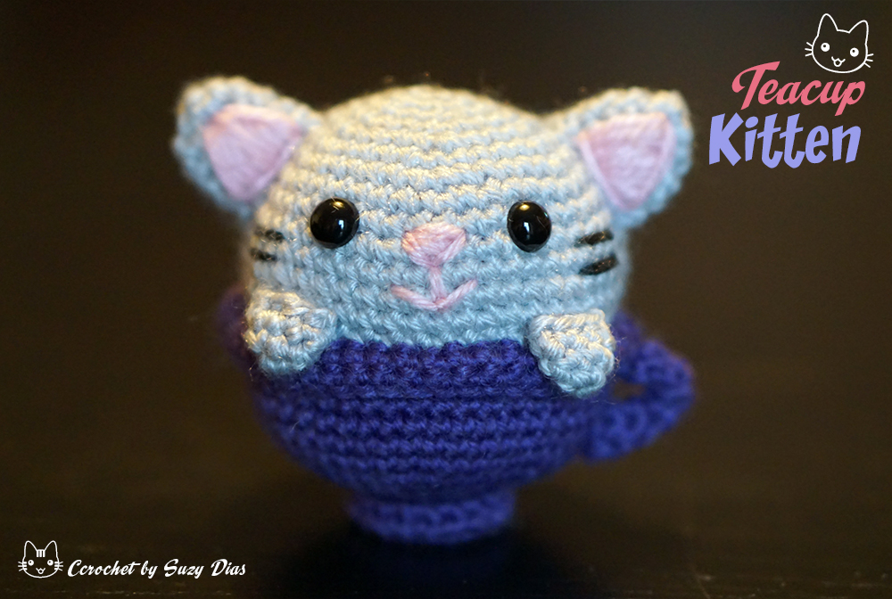 Crochet Cat in a Teacup by Suzy Dias