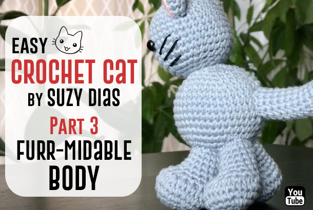 Easy Crochet Cat Part 3: Furr-midable Body (super easy oval)
