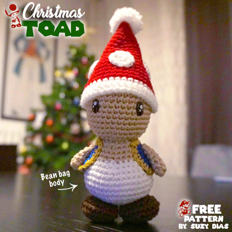 Toad Super Mario Bros with Christmas Hat ☆FREE Pattern☆