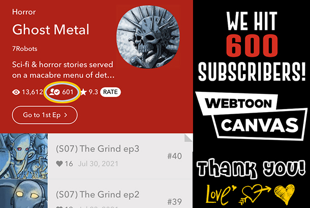 Ghost Metal Webcomic Hit 600+ Subscribers on WEBTOON!