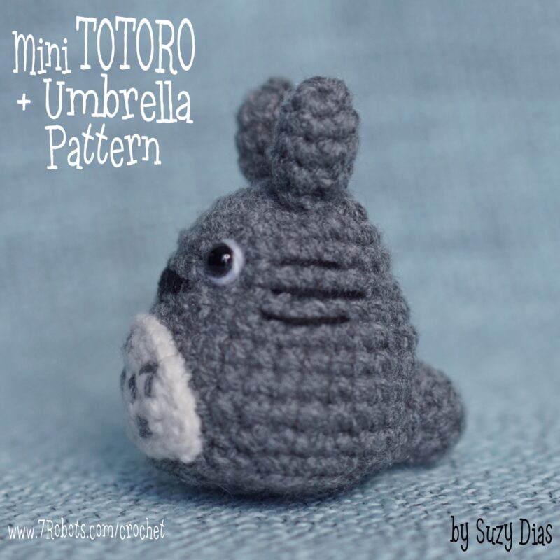 Crochet Totoro with Umbrella Pattern by Suzy Dias