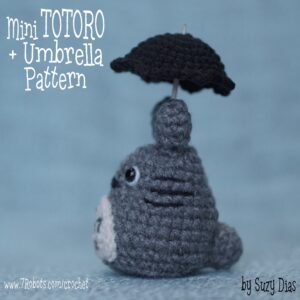 Crochet Totoro with Umbrella Pattern by Suzy Dias