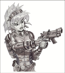 Sci-Fi Woman with Gun (sketch)